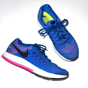 NIKE Zoom Pegasus 31 Womens 7.5 Blue Pink Running Shoes Low Top Bin 4